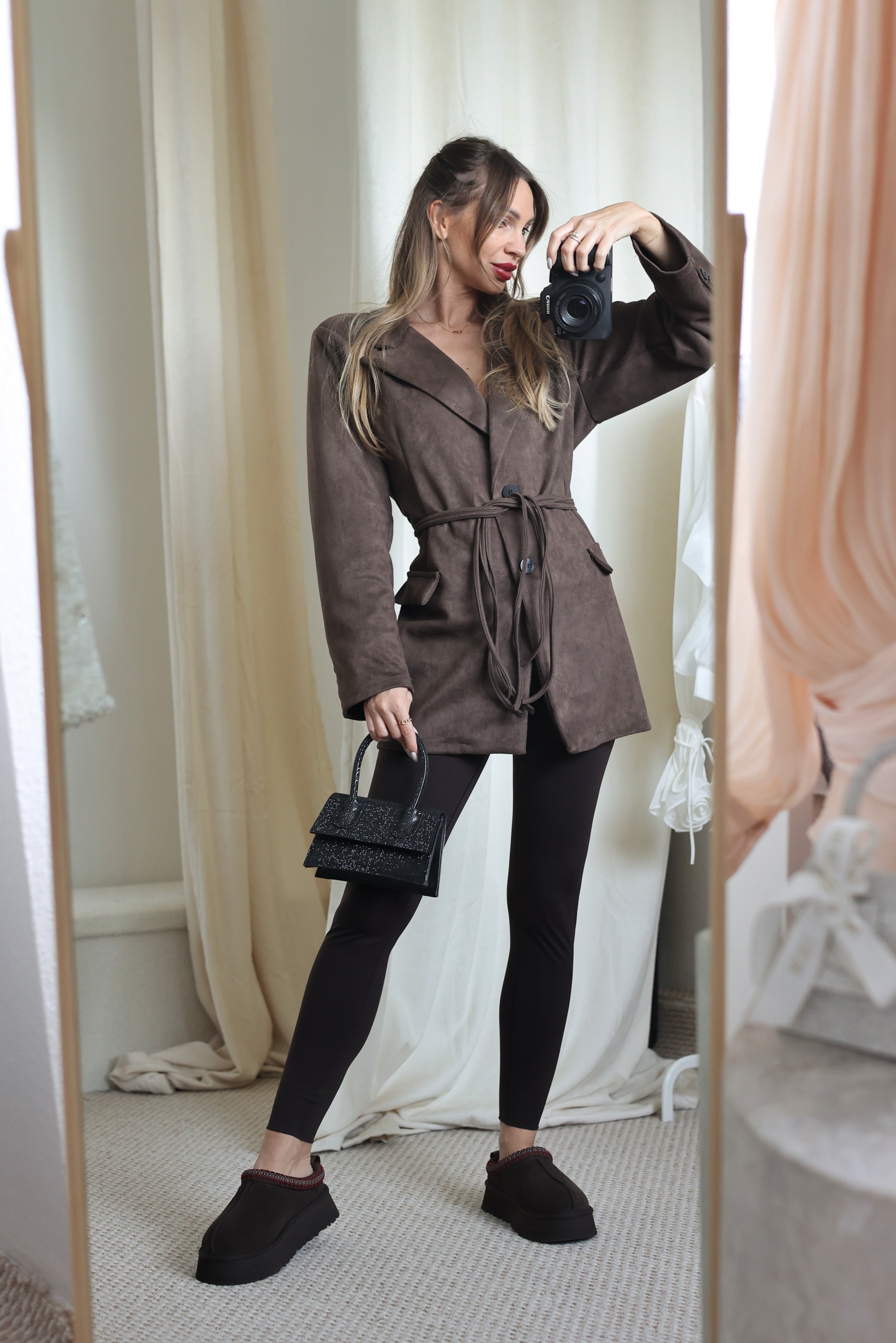 Elyson velúr zakó - mokka