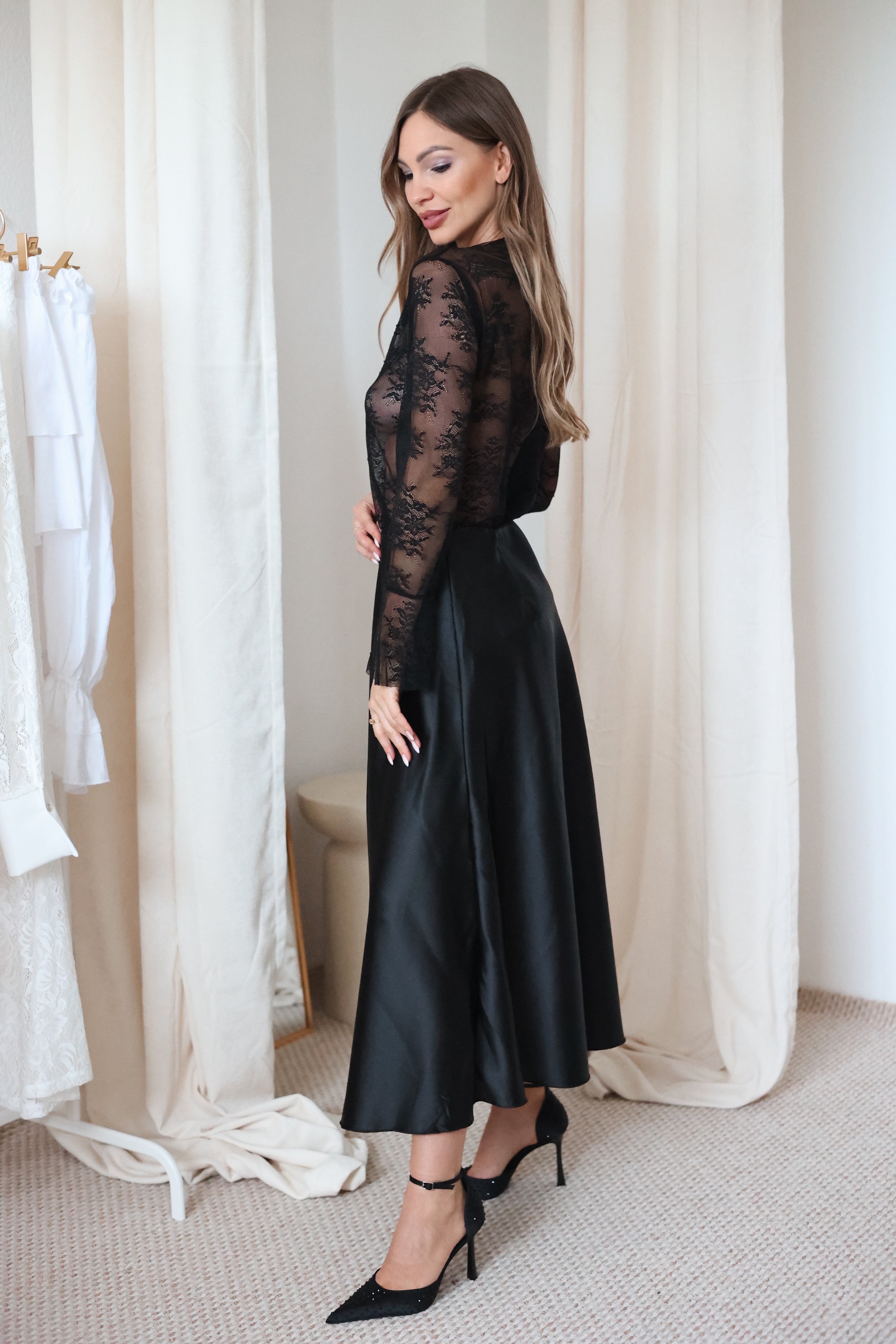 Selina Áttetsző Csipke Blúz