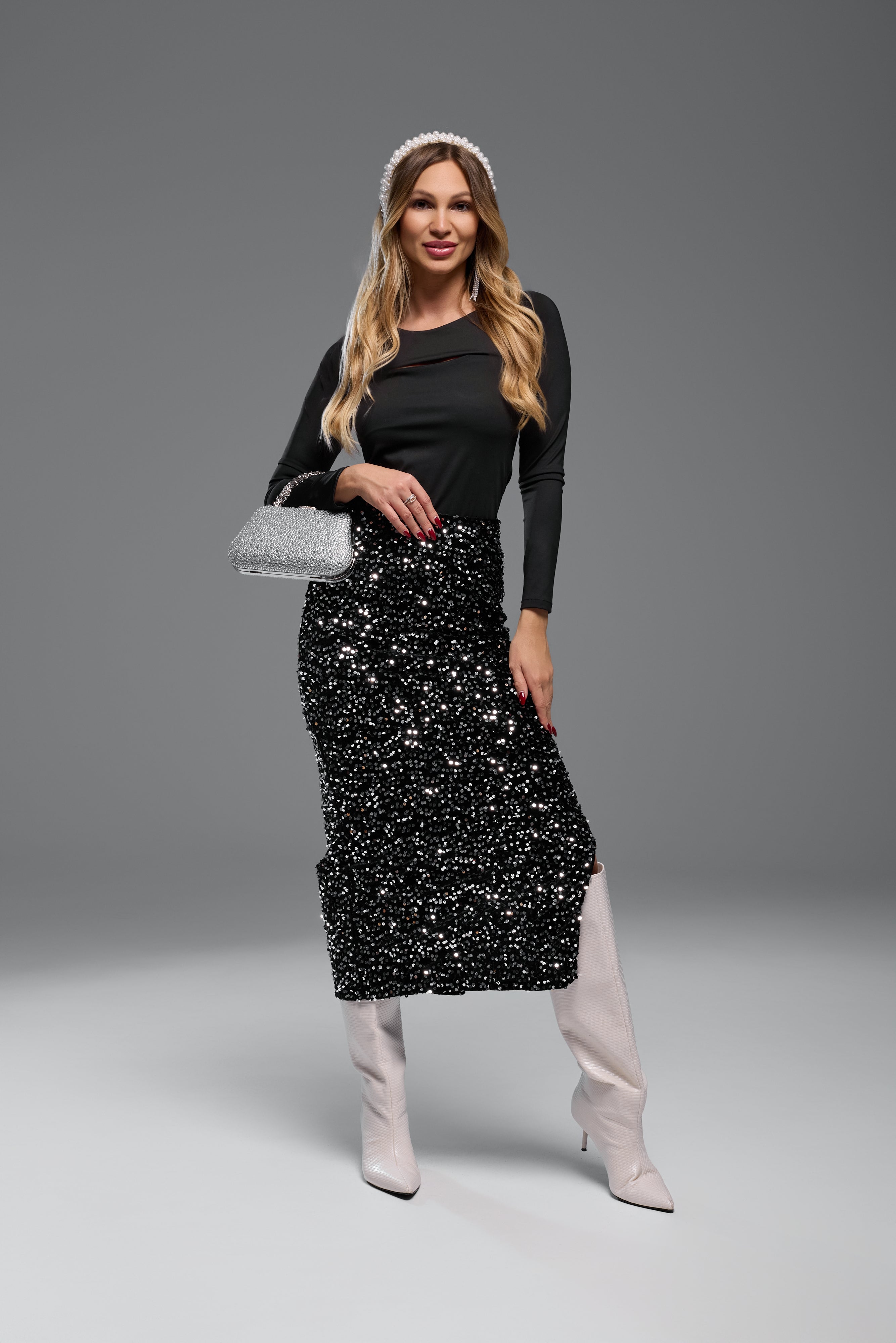 Célina fekete felső