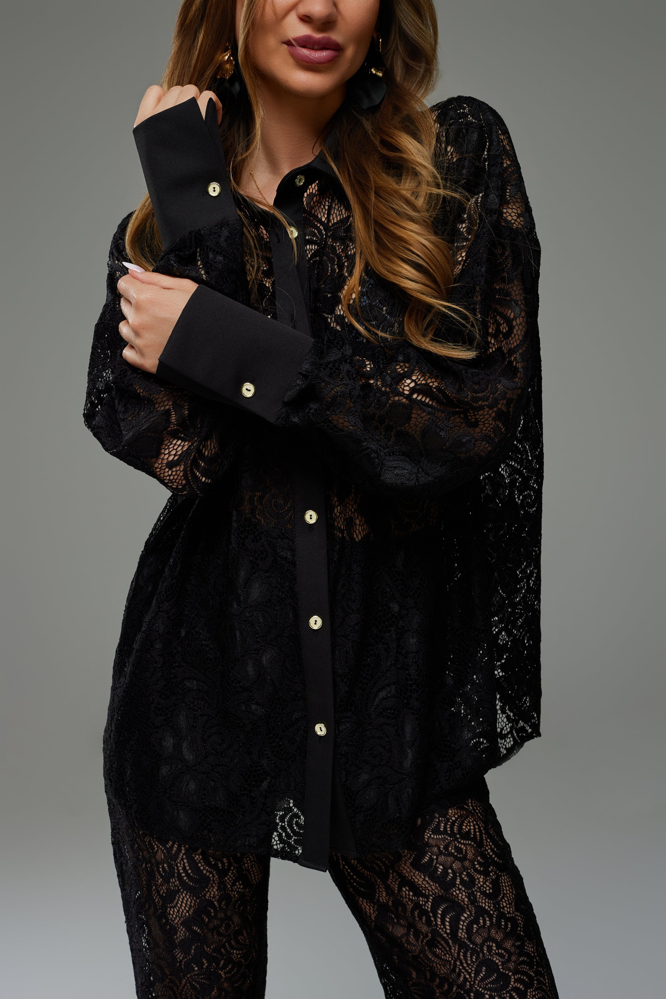 Camille csipke szett - fekete