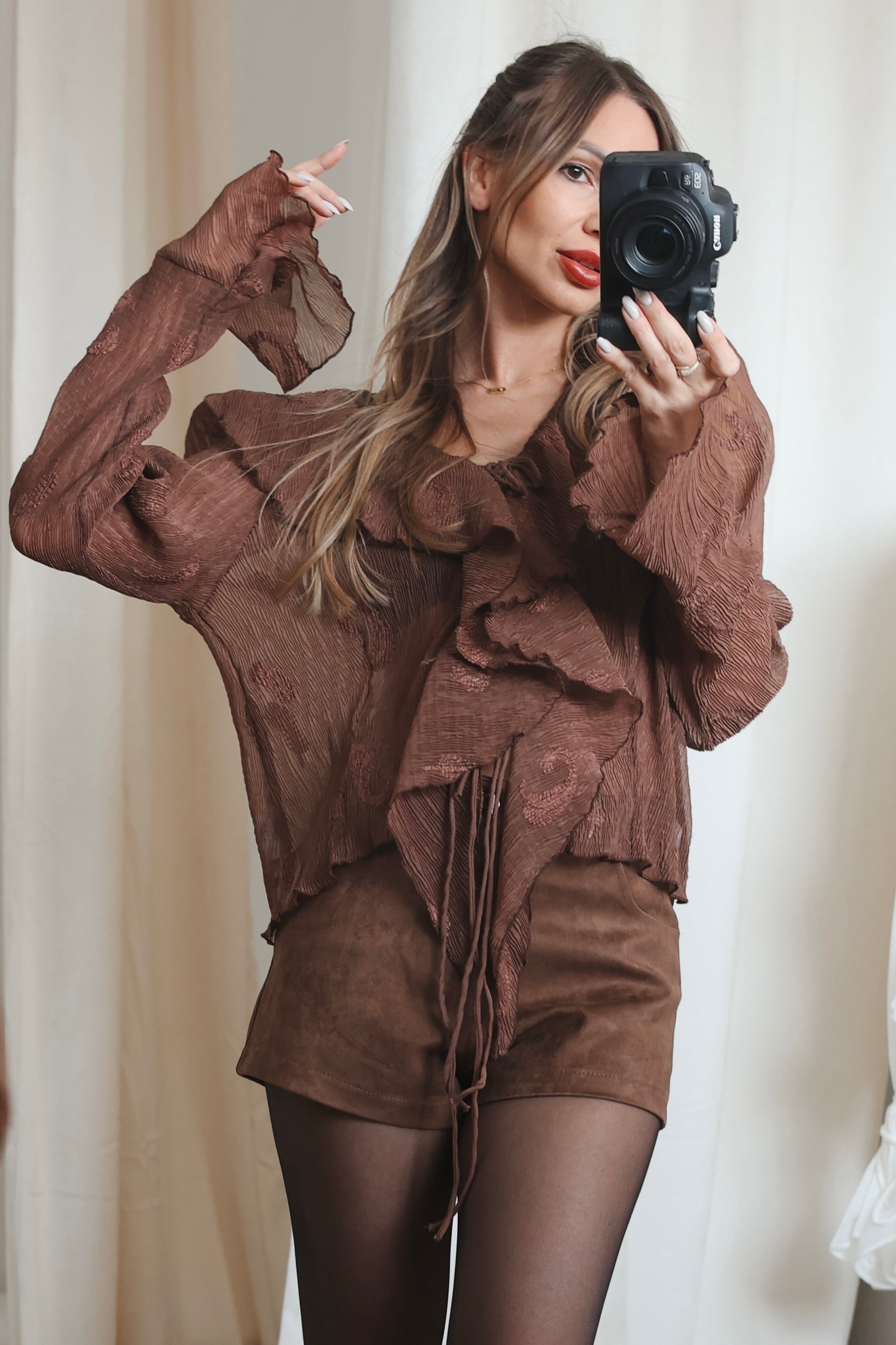 Laurine blúz - Chocolate