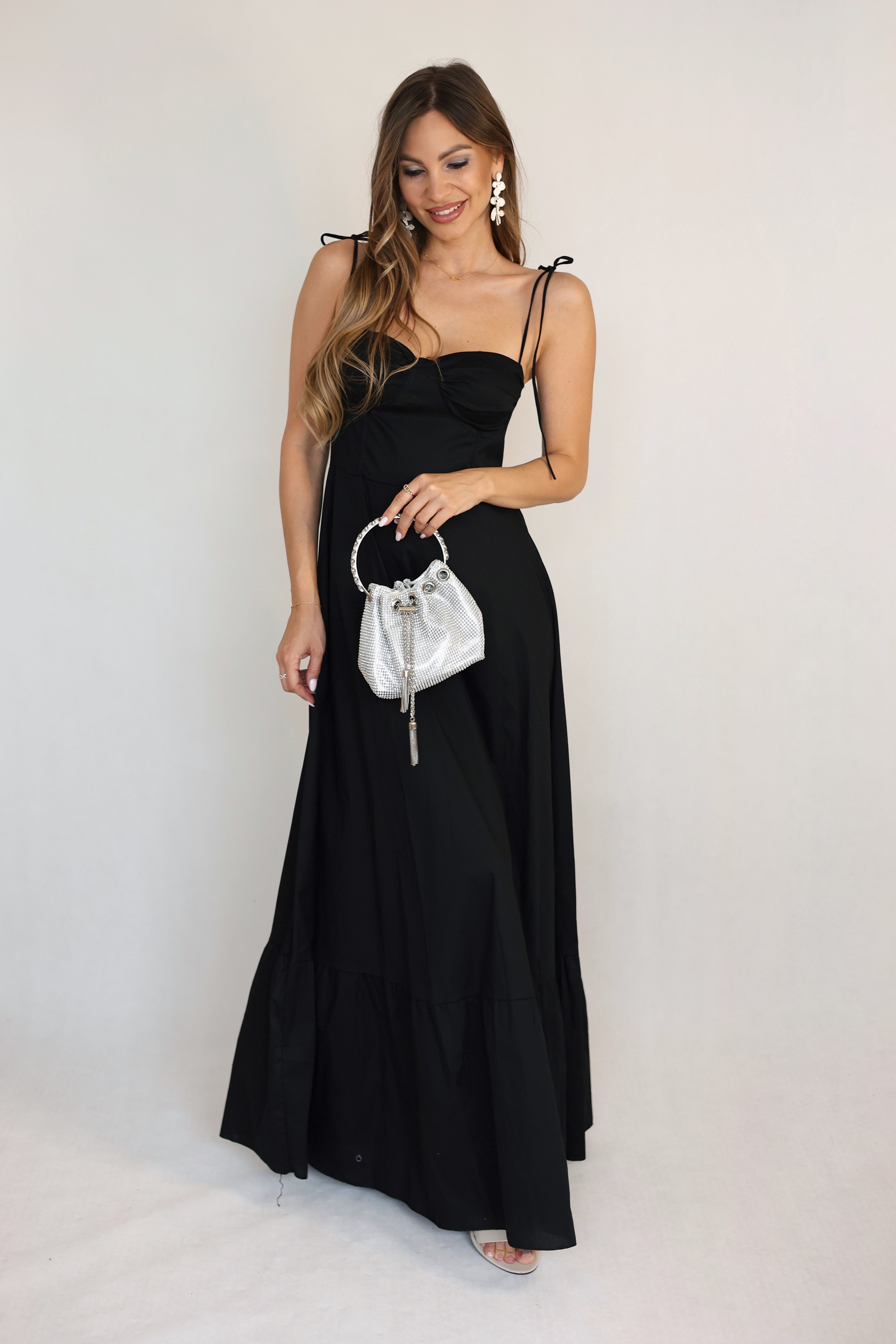 Santorini maxi ruha - Fekete