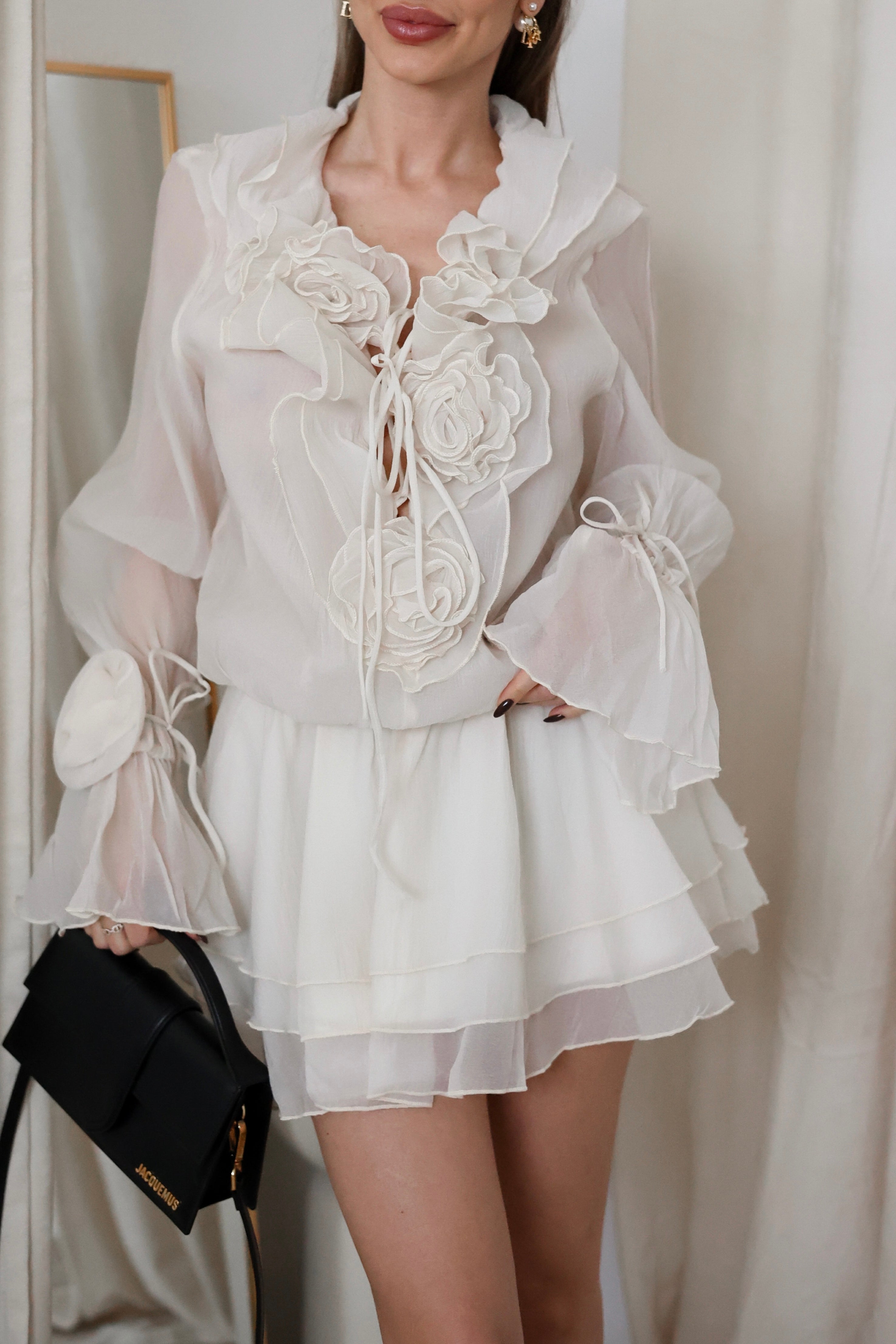 Clara fodros ruha - ekrü